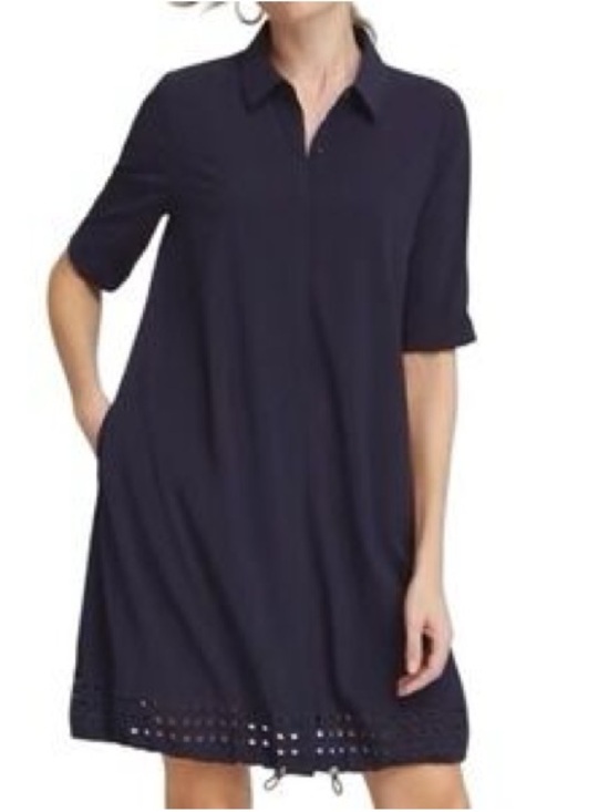 Chico's Dresses & Skirts - CHICO’S Navy Embroidered Bottom Bungee Dress Size Large (2)